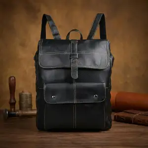 Рюкзак шкіряний Vintage 14377 Чорний UA