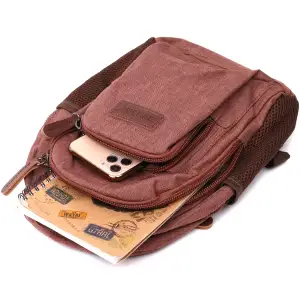 Текстильний рюкзак Vintage 22150 Коричневий UA