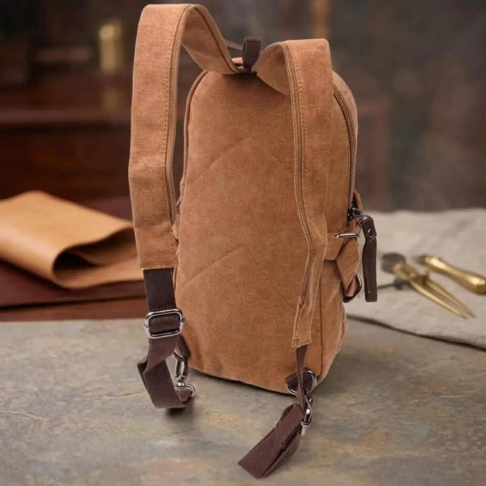 Текстильний рюкзак Vintagе 22180 Коричневий UA