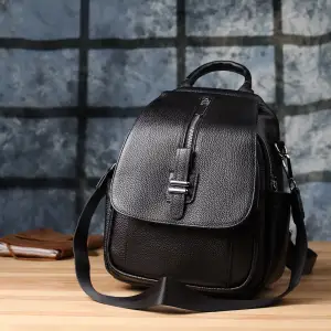 Шкіряний рюкзак Vintage 23058 Чорний UA