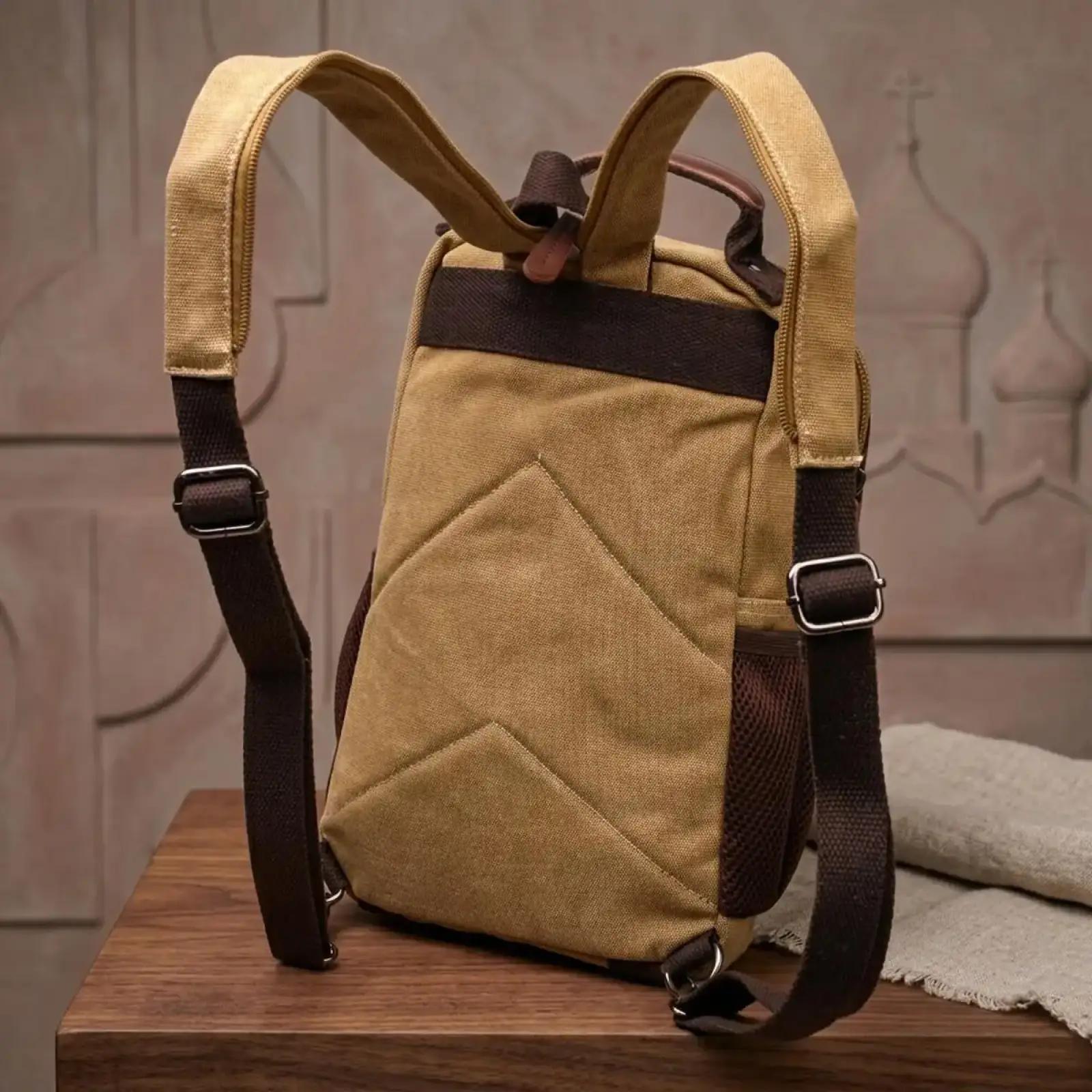 Текстильний рюкзак Vintage 22171 Пісочний UA