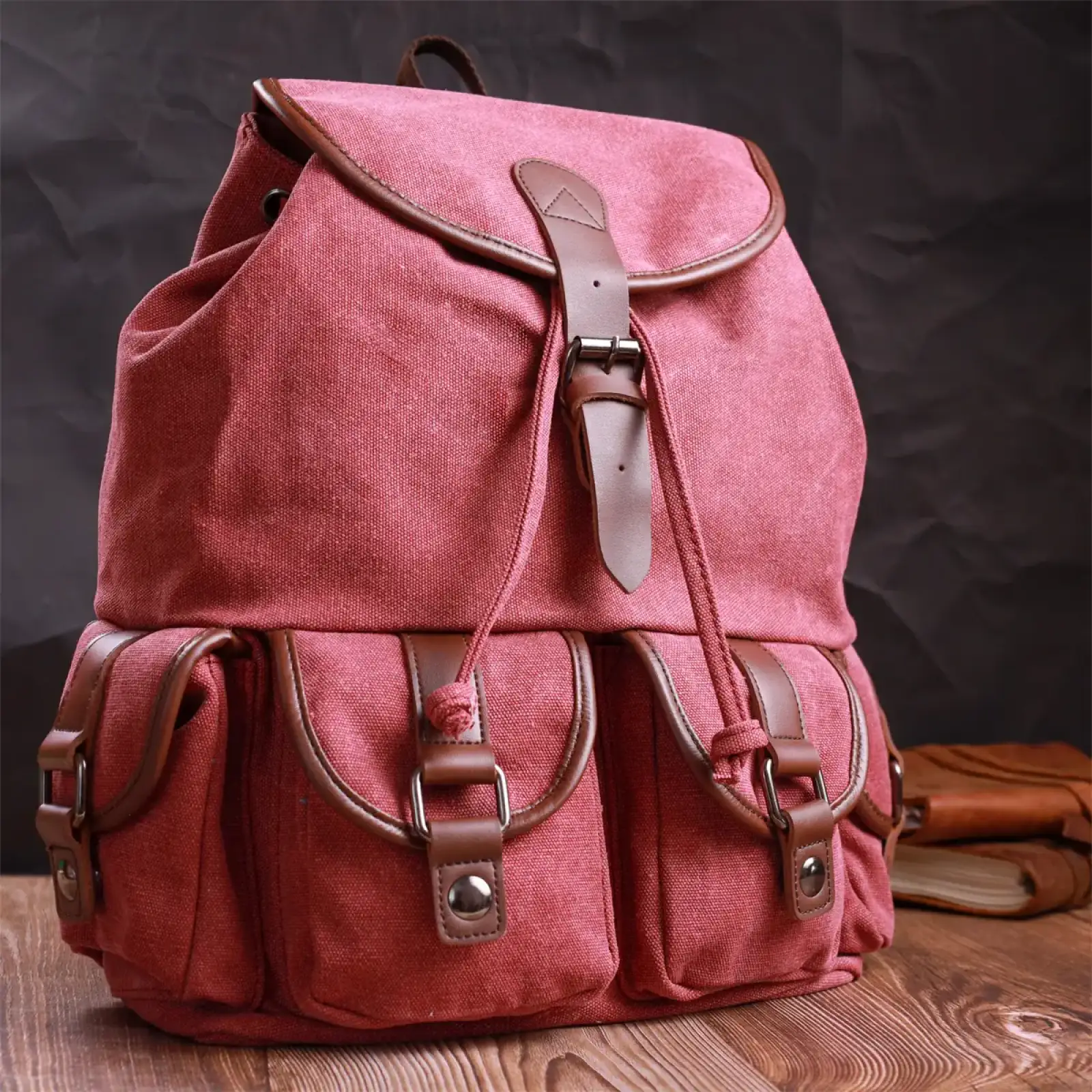 Текстильний рюкзак Vintage 22153 Бордовий UA