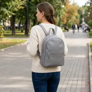 Шкіряний рюкзак Shvigel 16308 Сірий UA