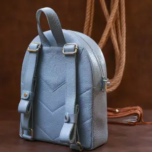 Шкіряний рюкзак Shvigel 16318 Блакитний UA