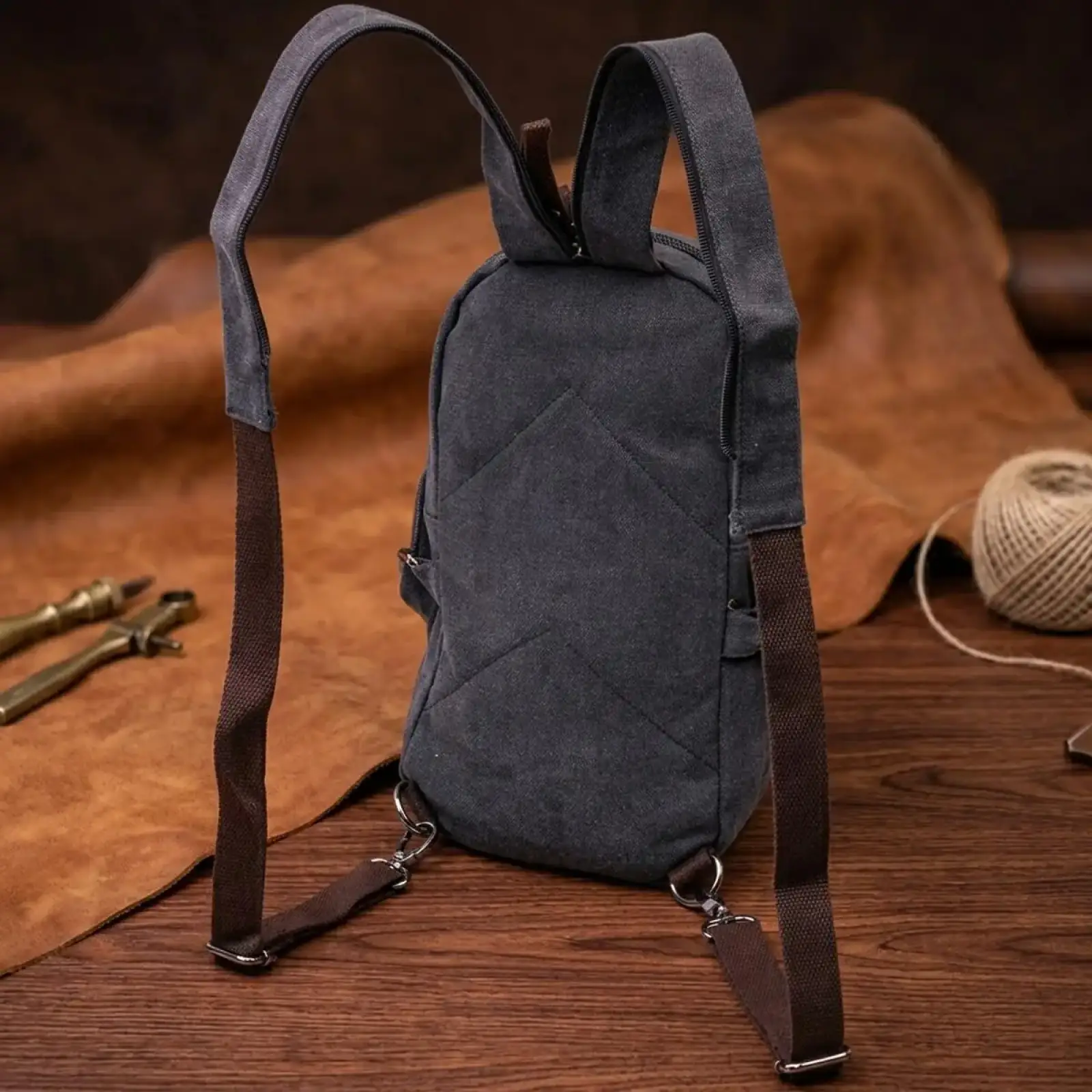 Текстильний рюкзак Vintagе 22179 Чорний UA