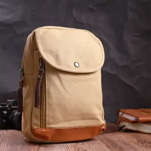Текстильний рюкзак Vintage 22185 Пісочний UA