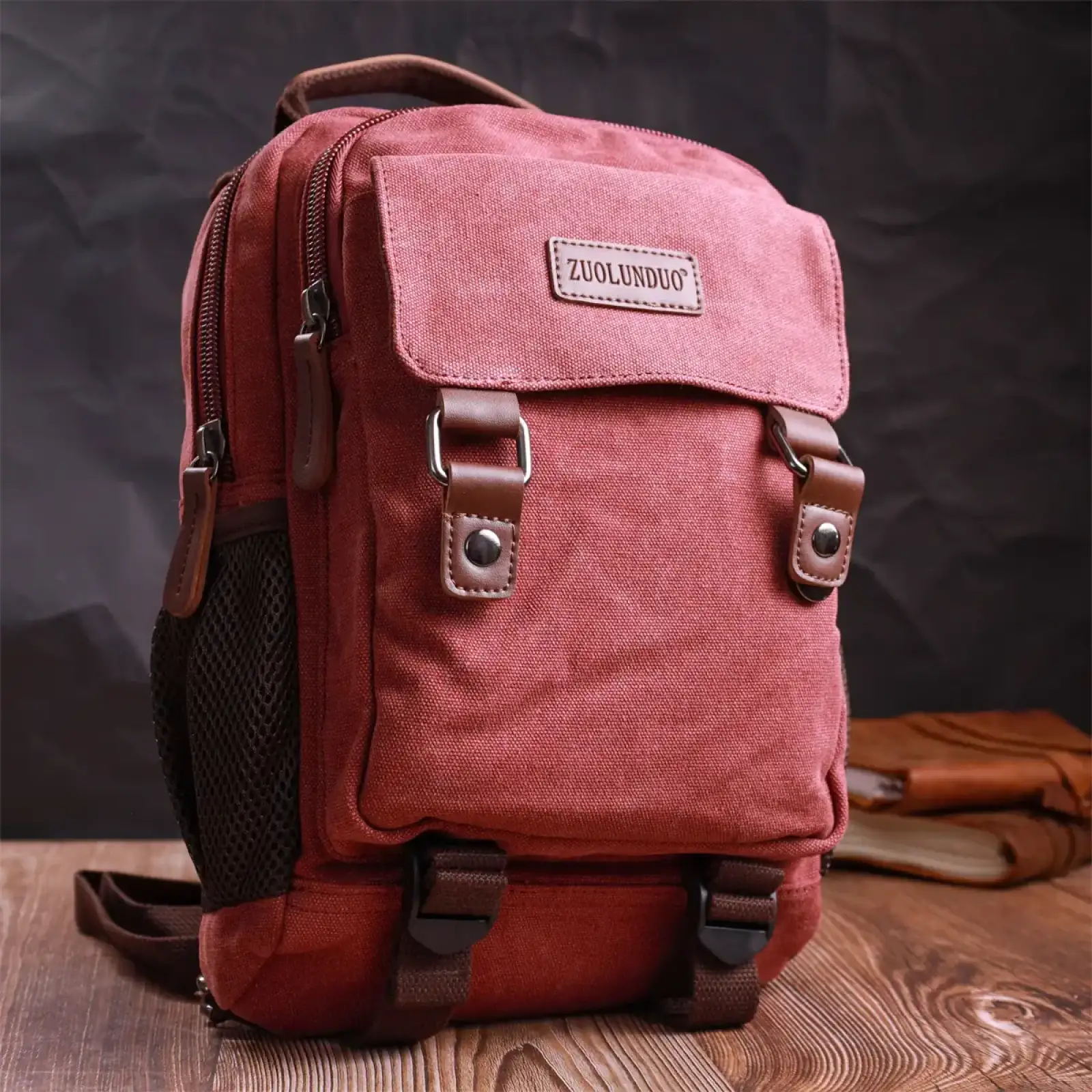 Текстильний рюкзак Vintage 22170 Бордовий UA