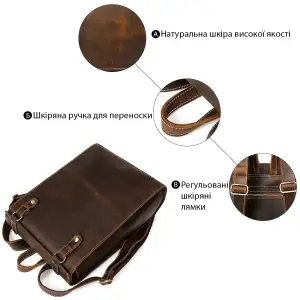 Шкіряний рюкзак Vintage 14796 Коричневий UA