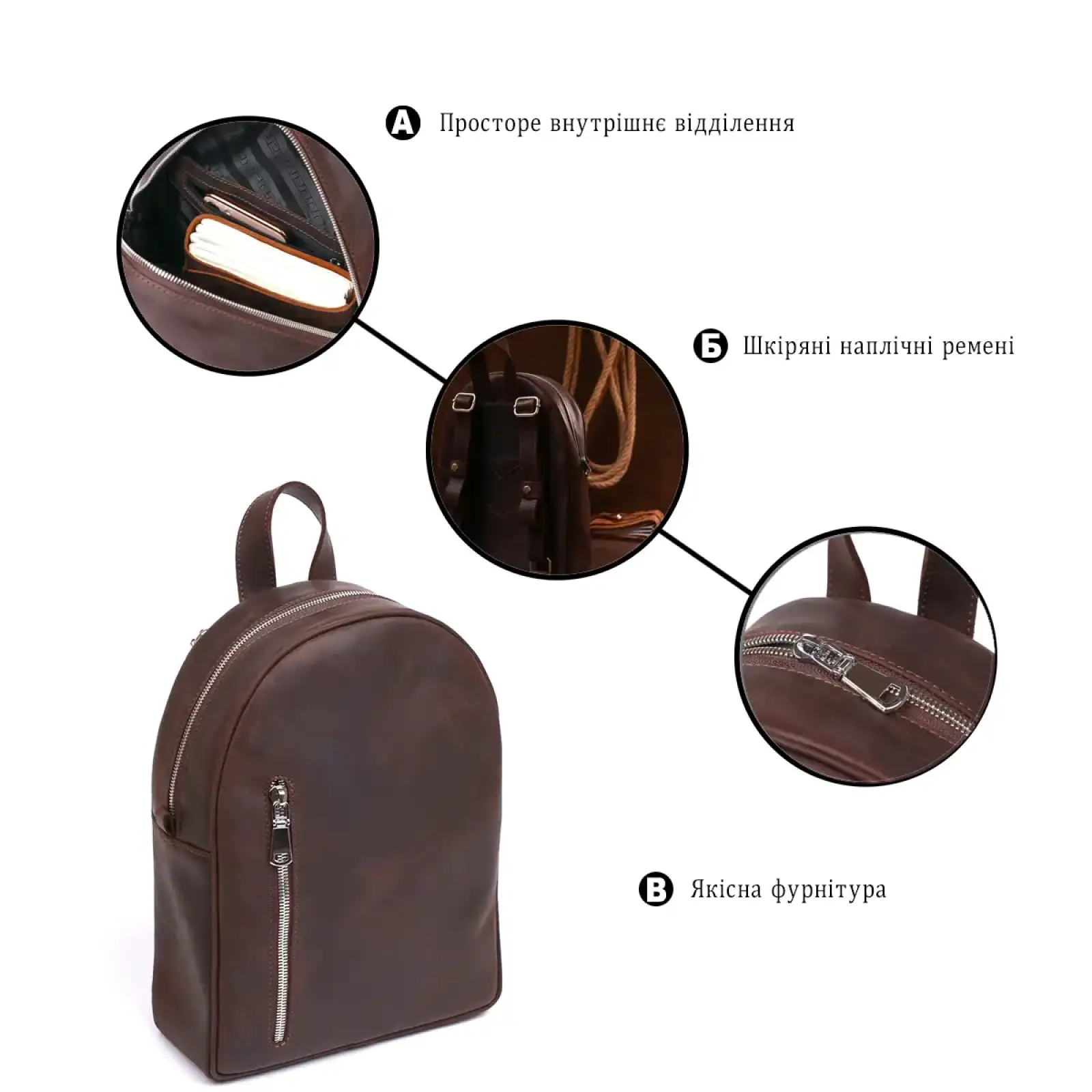 Шкіряний рюкзак Shvigel 16329 Коричневий UA