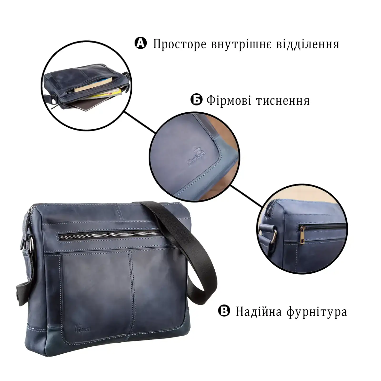 Сумка для ноутбука SHVIGEL 11249 Синя UA