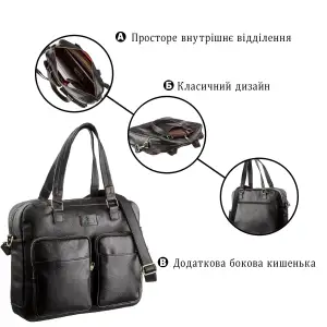 Сумка для ноутбука SHVIGEL 19108 Черная UA