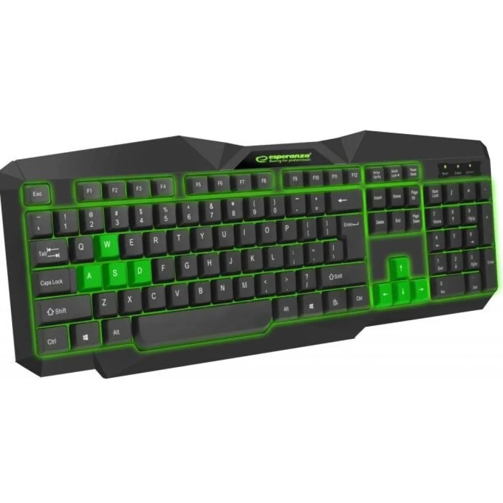 Клавиатура Esperanza EGK201 GReen USB LED UA