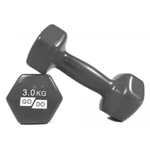 Гантелі для фітнесу з вініловим покриттям 2шт GoDo GD-3.0GREY PRC
