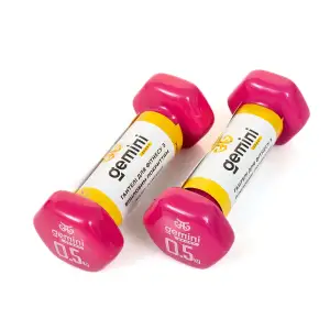 Гантелі Gemini Sport для фітнесу з вініловим покриттям 2шт по 0.5кг GSD-0.5PINK PRC