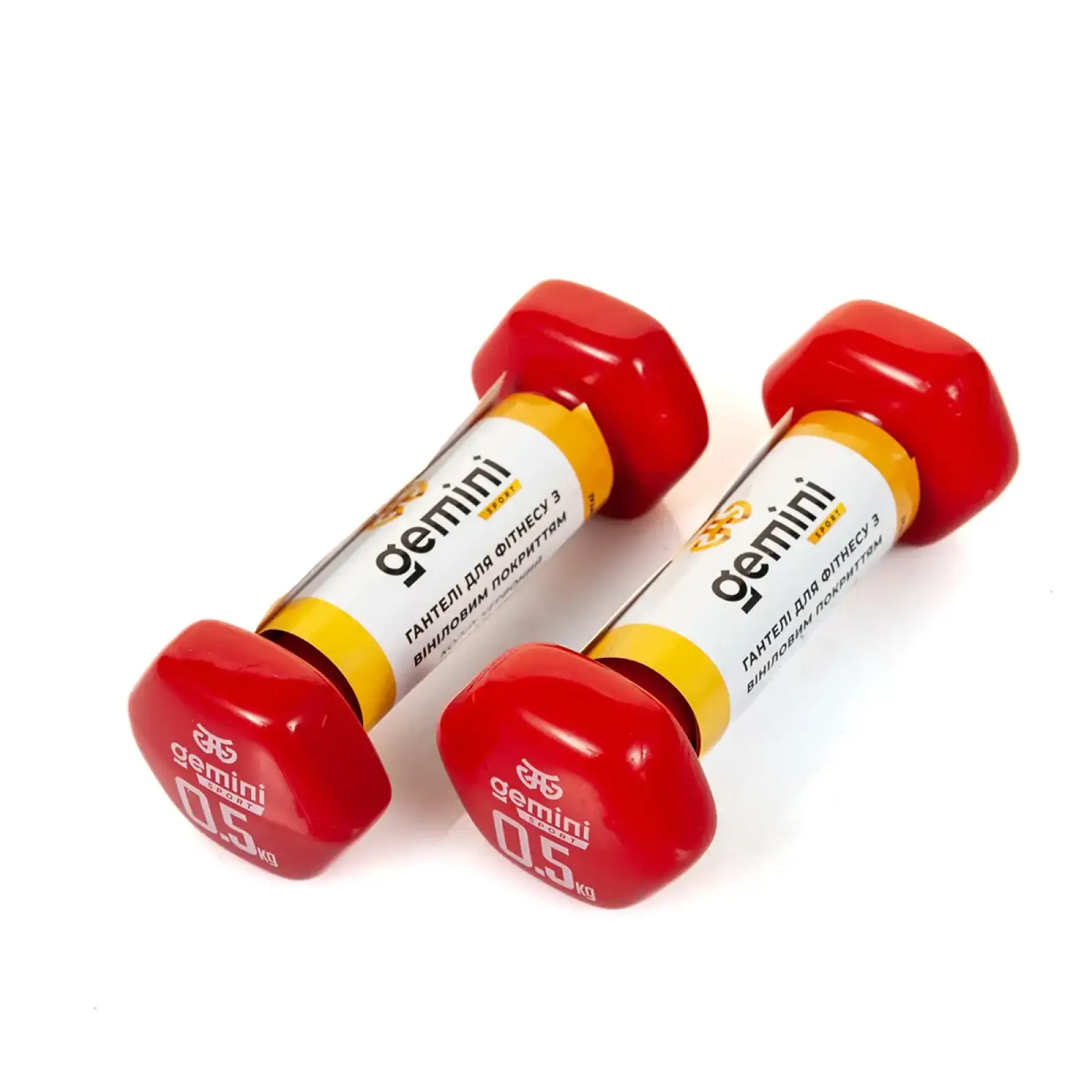 Гантели Gemini Sport для фитнеса с виниловым покрытием 2шт по 0.5кг GSD-0.5RED PRC