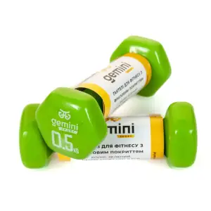 Гантелі Gemini Sport для фітнесу з вініловим покриттям 2шт по 0.5кг GSD-0.5GR PRC