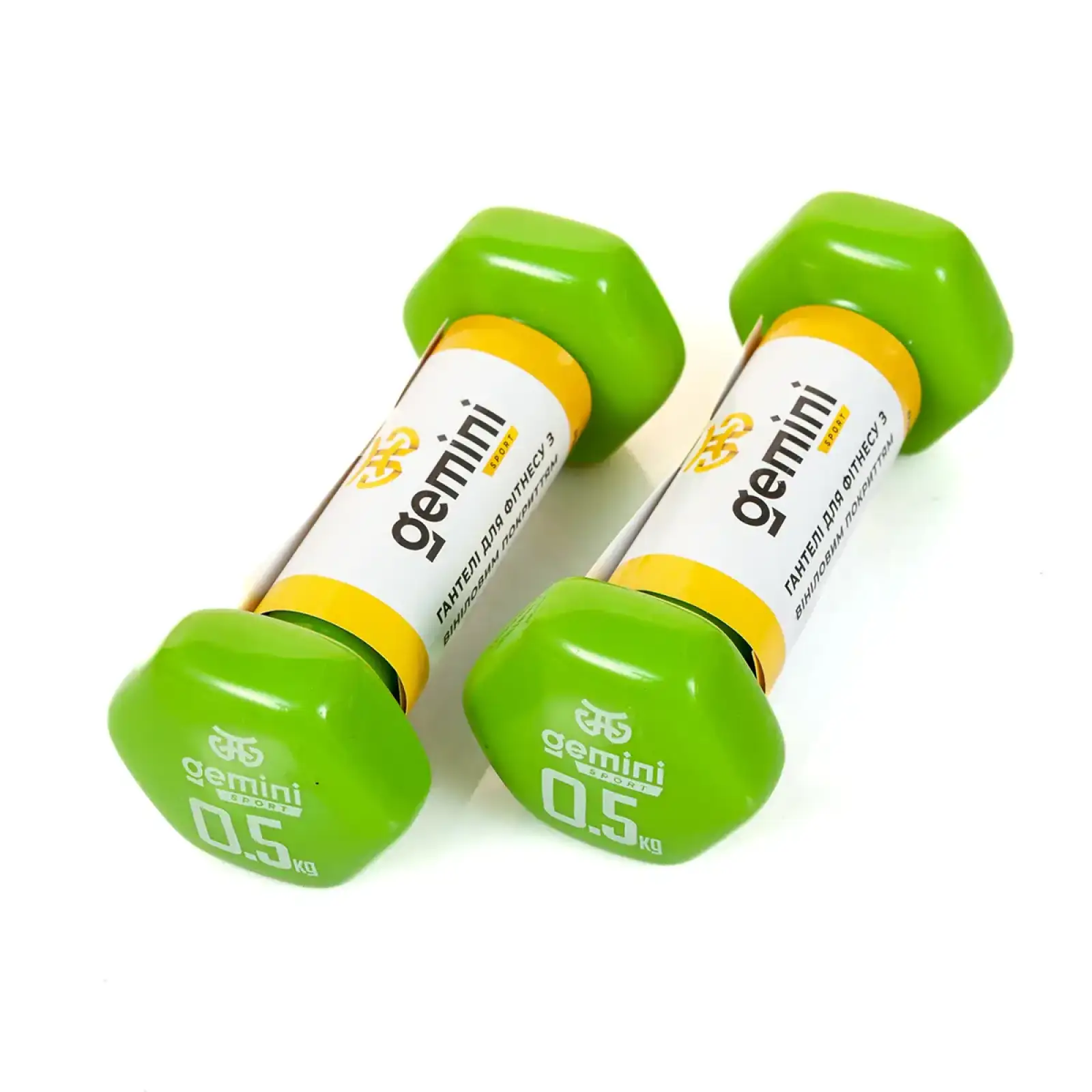 Гантели Gemini Sport для фитнеса с виниловым покрытием 2шт по 0.5кг GSD-0.5GR PRC