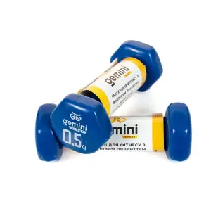 Гантелі Gemini Sport для фітнесу з вініловим покриттям 2шт по 0.5кг GSD-0.5BL PRC
