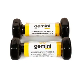 Гантели Gemini Sport для фитнеса с виниловым покрытием 2шт по 0.5кг GSD-0.5BK PRC