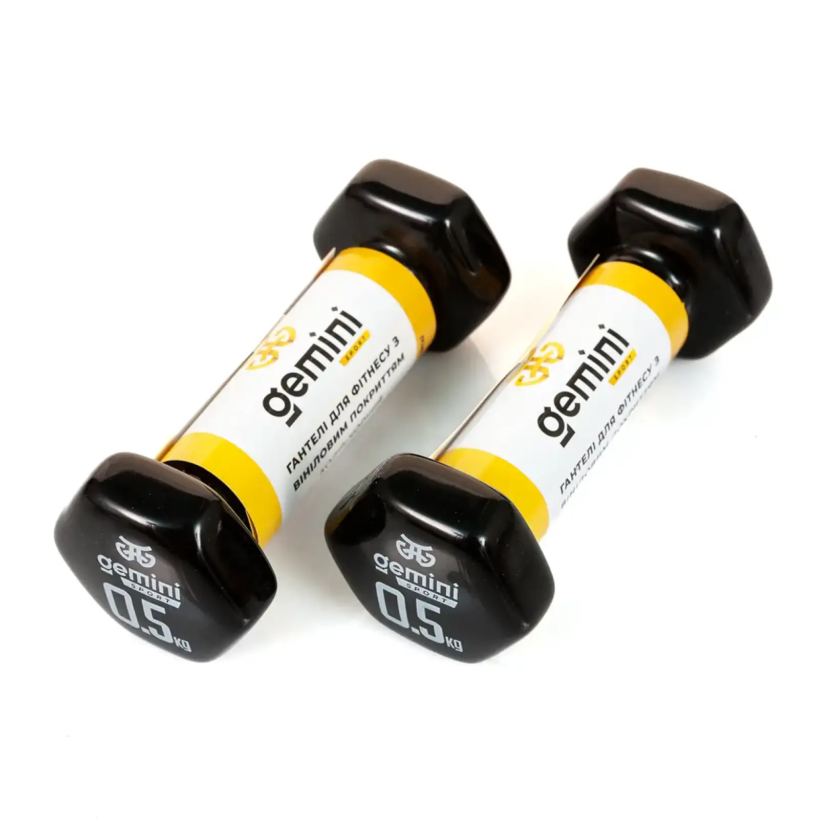 Гантели Gemini Sport для фитнеса с виниловым покрытием 2шт по 0.5кг GSD-0.5BK PRC