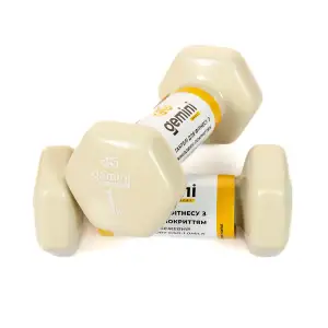 Гантелі Gemini Sport для фітнесу з вініловим покриттям 2шт по 1.0кг GSD-1.0MILK PRC