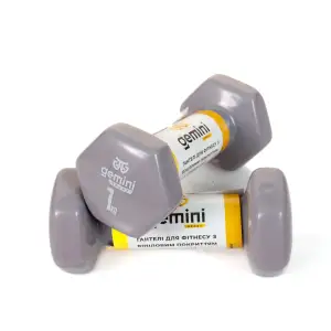 Гантелі Gemini Sport для фітнесу з вініловим покриттям 2шт по 1.0кг GSD-1.0GRAY PRC