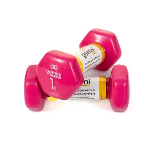 Гантелі Gemini Sport для фітнесу з вініловим покриттям 2шт по 1.0кг GSD-1.0PINK PRC