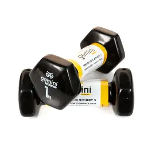Гантелі Gemini Sport для фітнесу з вініловим покриттям 2шт по 1.0кг GSD-1.0BK PRC