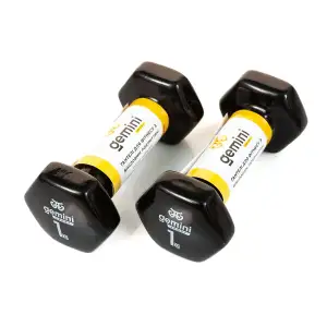 Гантелі Gemini Sport для фітнесу з вініловим покриттям 2шт по 1.0кг GSD-1.0BK PRC