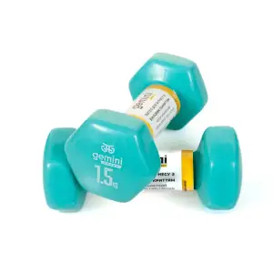Гантелі Gemini Sport для фітнесу з вініловим покриттям 2шт по 1.5кг GSD-1.5CYAN PRC