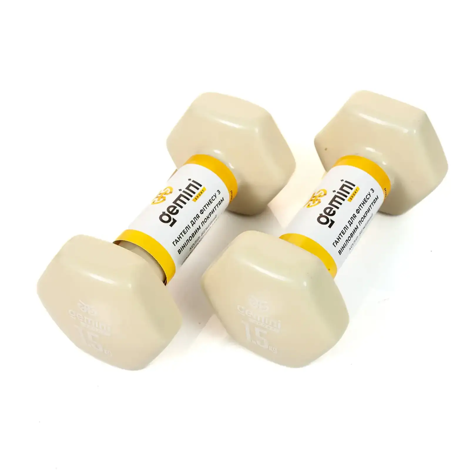 Гантелі Gemini Sport для фітнесу з вініловим покриттям 2шт по 1.5кг GSD-1.5MILK PRC
