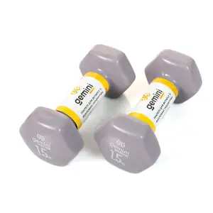 Гантели Gemini Sport для фитнеса с виниловым покрытием 2шт по 1.5кг GSD-1.5GRAY PRC