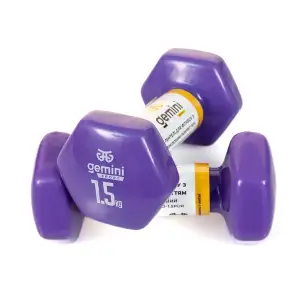 Гантелі Gemini Sport для фітнесу з вініловим покриттям 2шт по 1.5кг GSD-1.5PUR PRC