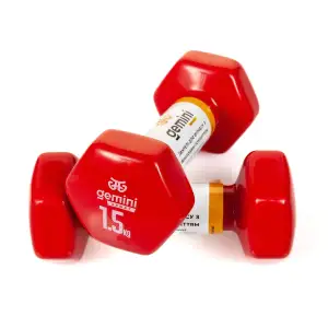 Гантелі Gemini Sport для фітнесу з вініловим покриттям 2шт по 1.5кг GSD-1.5RED PRC