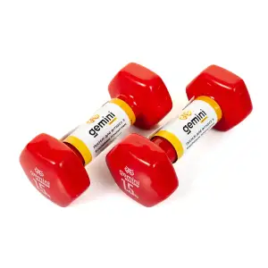 Гантели Gemini Sport для фитнеса с виниловым покрытием 2шт по 1.5кг GSD-1.5RED PRC
