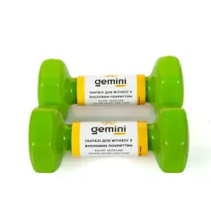 Гантелі Gemini Sport для фітнесу з вініловим покриттям 2шт по 1.5кг GSD-1.5GR PRC