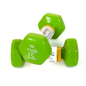 Гантелі Gemini Sport для фітнесу з вініловим покриттям 2шт по 1.5кг GSD-1.5GR PRC