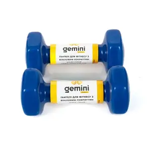 Гантели Gemini Sport для фитнеса с виниловым покрытием 2шт по 1.5кг GSD-1.5BL PRC