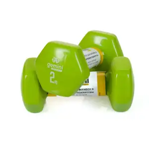 Гантелі Gemini Sport для фітнесу з вініловим покриттям 2шт по 2.0кг GSD-2.0GREEN PRC