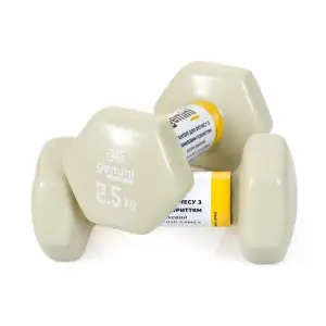 Гантели Gemini Sport для фитнеса с виниловым покрытием 2 шт. по 2,5 кг GSD-2.5MILK