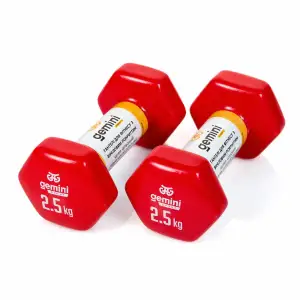 Гантели Gemini Sport для фитнеса с виниловым покрытием 2шт по 2.5кг GSD-2.5RED