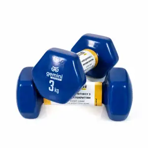 Гантели Gemini Sport для фитнеса с виниловым покрытием 2 шт. по 3,0 кг GSD-3.0BL