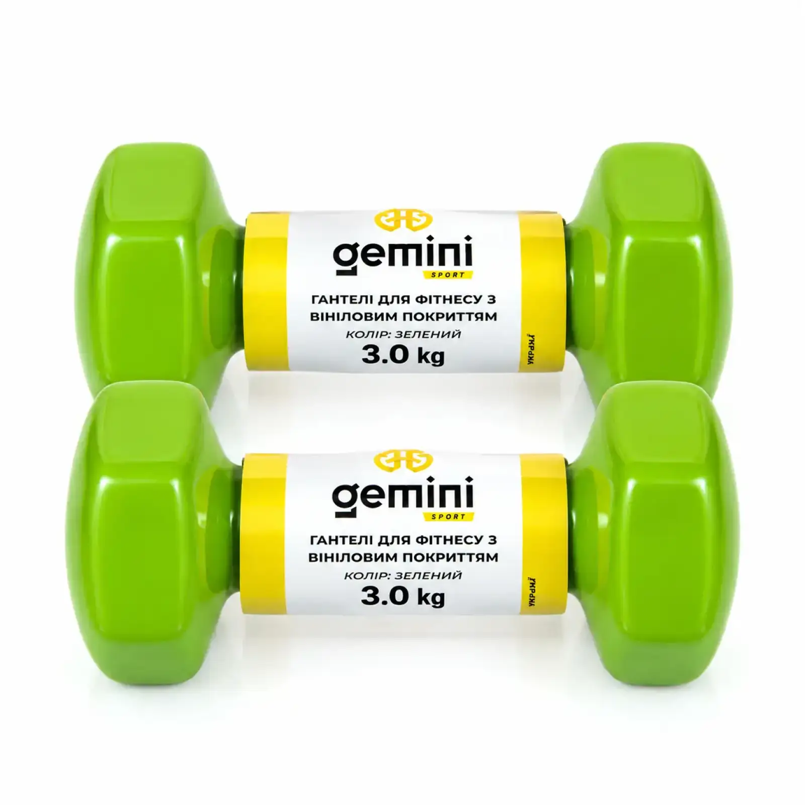 Гантели Gemini Sport для фитнеса с виниловым покрытием 2 шт по 3,0 кг GSD-3.0GR