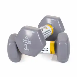 Гантели Gemini Sport для фитнеса с виниловым покрытием 2 шт по 3,0 кг GSD-3.0GRAY