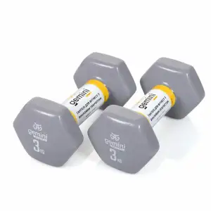 Гантели Gemini Sport для фитнеса с виниловым покрытием 2 шт по 3,0 кг GSD-3.0GRAY