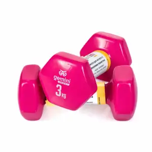 Гантели Gemini Sport для фитнеса с виниловым покрытием 2 шт. по 3,0 кг GSD-3.0PINK
