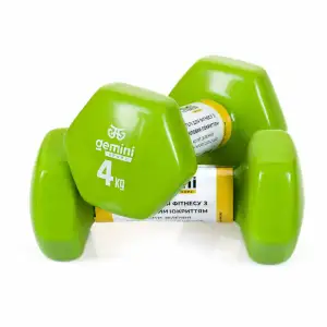 Гантели Gemini Sport для фитнеса с виниловым покрытием 2 шт по 4,0 кг GSD-4.0GR