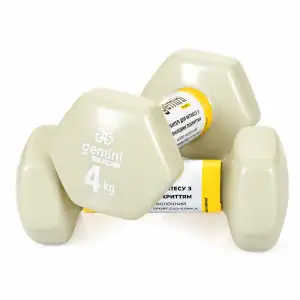 Гантели Gemini Sport для фитнеса с виниловым покрытием 2 шт. по 4,0 кг GSD-4.0MILK
