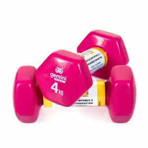Гантели Gemini Sport для фитнеса с виниловым покрытием 2шт по 4,0кг GSD-4.0PINK