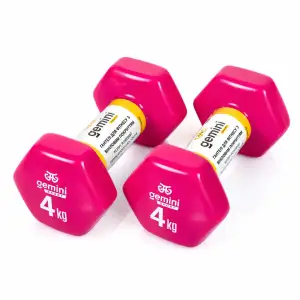 Гантели Gemini Sport для фитнеса с виниловым покрытием 2шт по 4,0кг GSD-4.0PINK